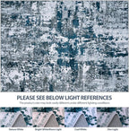 9x12 Area Rugs for Living Room Rug Washable: Abstract Large Rug for Dining Room Bedroom Carpet Non Slip 9 by 12 Indoor Modern Nursery Home Office Navy Grey