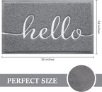 BeneathYourFeet Door Mat (36"x24",Grey) Welcome Mat Low Profile Front Doormat Indoor Outdoor Door Non Slip Rugs for Entryway, Patio, High Traffic Areas