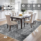 5x7 Area Rugs for Living Room Rug Washable: Abstract Rug for Dining Room Bedroom Carpet Non Slip 5 by 7 Indoor Modern Nursery Home Office Black Grey