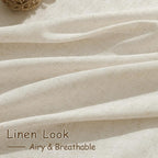 Nanspring Living Room Curtains 63 Inch Length Linen Birch Beige Luxury Light Filtering Semi Sheer Curtain Back Tab Modern Farmhouse Decor Elegant Coastal Drapes for Bedroom Office 52x63, 2 Panels