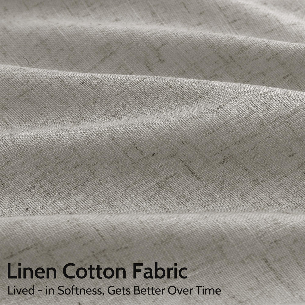Silver Grey Linen Back Tab Curtains 84 Inch Length for Bedroom Neutral Modern Farmhouse Window Privacy Semi Sheer Linen Drapes Rustic Pinch Pleated Look Curtain for Living Room 52x84,2 Panel