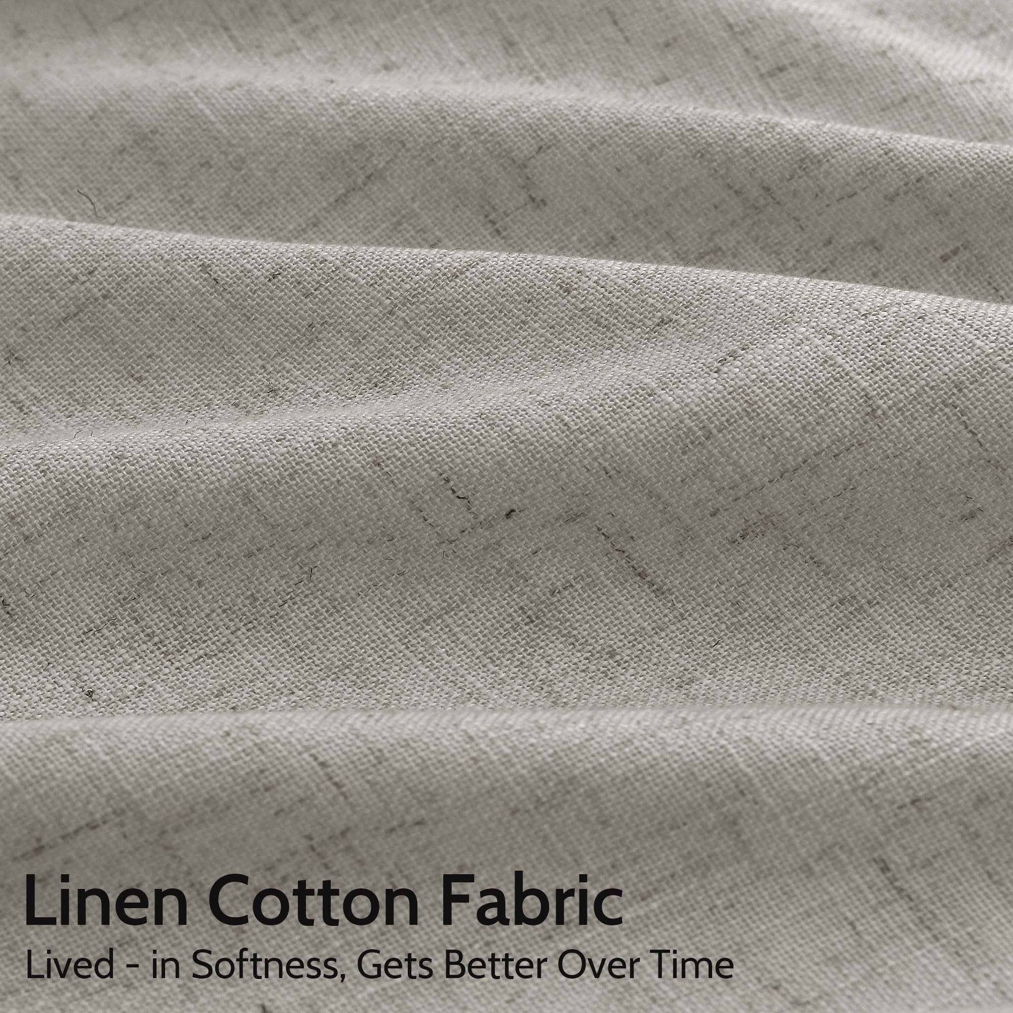 Silver Grey Linen Back Tab Curtains 84 Inch Length for Bedroom Neutral Modern Farmhouse Window Privacy Semi Sheer Linen Drapes Rustic Pinch Pleated Look Curtain for Living Room 52x84,2 Panel