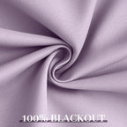 Yakamok Lilac 100% Blackout Curtains 63 Inches Long with 2 Thick Layers-Light Purple Room Darkening Thermal Insulated Window Curtain Set of 2 Panels for Bedroom Living Room 52x63 Inches,Lavender