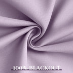 Yakamok 100% Blackout Curtains 52x84 inch Long Lilac Window Drapes-Bedroom
