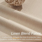 Topfinel Blackout Curtains 92 Inch Long for Bedroom Living Room Linen Textured Farmhouse Room Darkening/Thermal/Noise Reduction Window Treatment Drapes with Hooks 2 Panels, 2x52Wx92L Tan Taupe