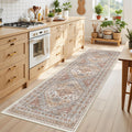Restydon Kitchen Runner Rug Non Slip Washable Rugs 2.5x8, Orange