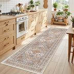 Restydon Kitchen Runner Rug Non Slip Washable Rugs 2.5x8, Orange