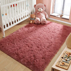 LOCHAS Area Rugs Fluffy Living Room Carpets for Kids Bedroom 3x5, Blush