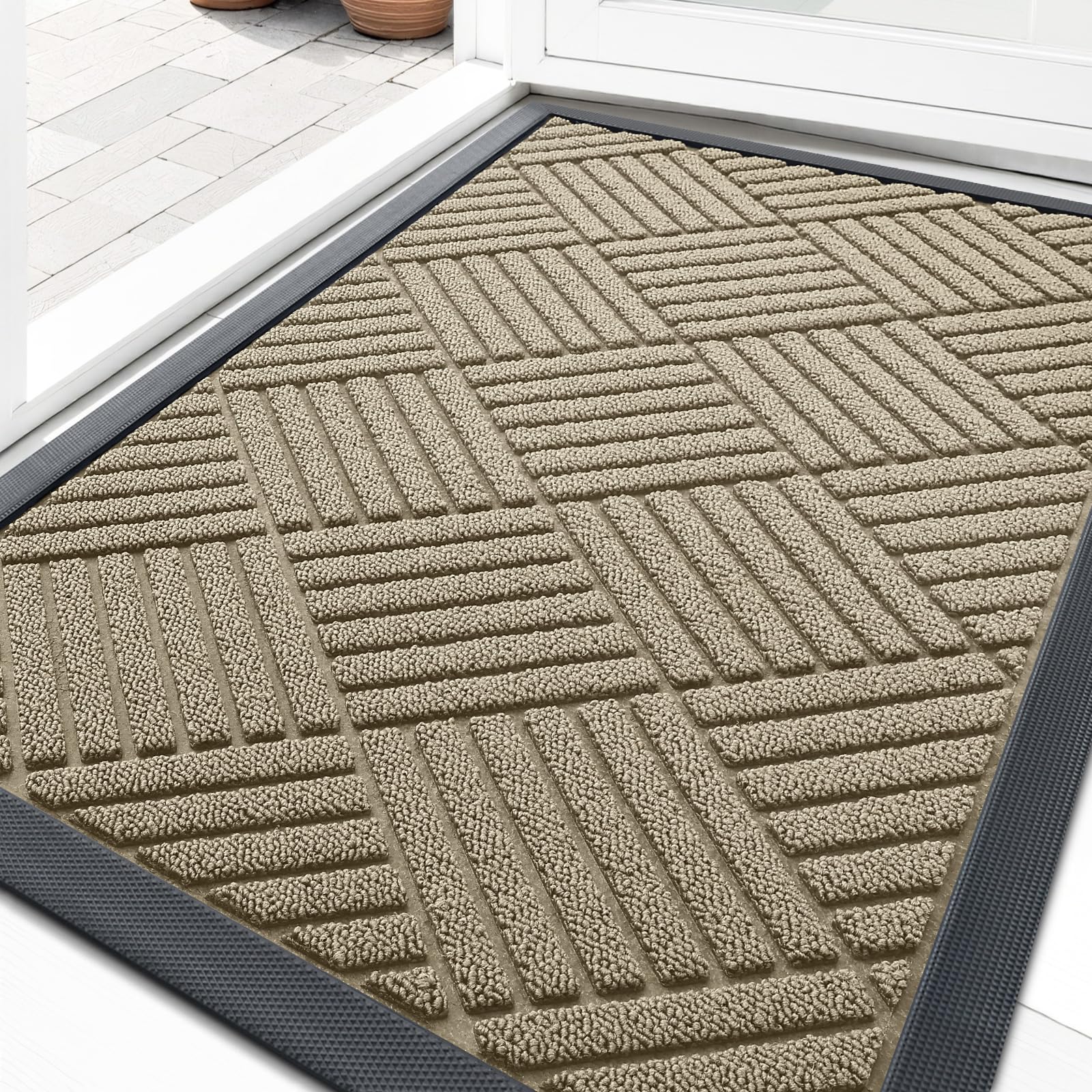 OLANLY Front Door Mat Outside Entrance 33x21, Waterproof Heavy-Duty Doormat
