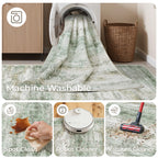 Restydon 2x10 Runner Rug Non Slip,Washable Hallway Runner Rug,Green