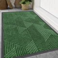 Smiry Front Door Mat Outside Entrance, Low Profile Rubber Doormat, 59x34