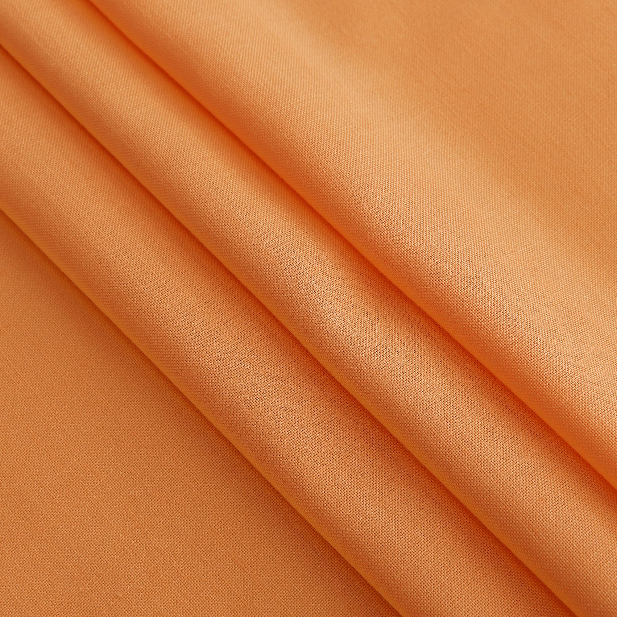 Nanspring Orange Linen Curtains for Bedroom Back Tab Light Filtering Privacy Sheer Curtains Modern Farmhouse Decor Linen Blend Textured Gauze Curtain for Living Room 2 Panels Set 52x72