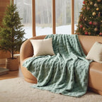 Bedsure GentleSoft Sage Green Throw Blanket for Couch - Checkered Fleece Blankets Gifts for Kids Girls, Cute Soft Cozy Spring Throw for Bedroom Home Decor Gifts, 50x60 Inches