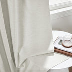 RYB HOME Ivory White 100% Blackout Curtains for Bedroom, Linen Drapes Back Tab&Rod Pocket, Thermal Insulated Privacy Assurd Curtains for Sliding Glass Doors/Dining/Living Room, W52 x L96, 2 Panels