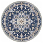 OPPODREAM Soft Area Rugs 4', Persian-Inspired Washable Rug, Blue & Gold
