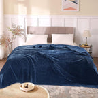 BEDELITE Fleece Blanket King Size Blankets for Bed, Luxury Plush Cozy Fuzzy Blanket 108x90 inches, Super Soft Warm Lightweight Throw Blanket All Seasons Suitable, Navy Blue