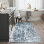 Soalmost Abstract 3x4 Rugs, Small Washable Area Rug for Entryway Blue/Grey