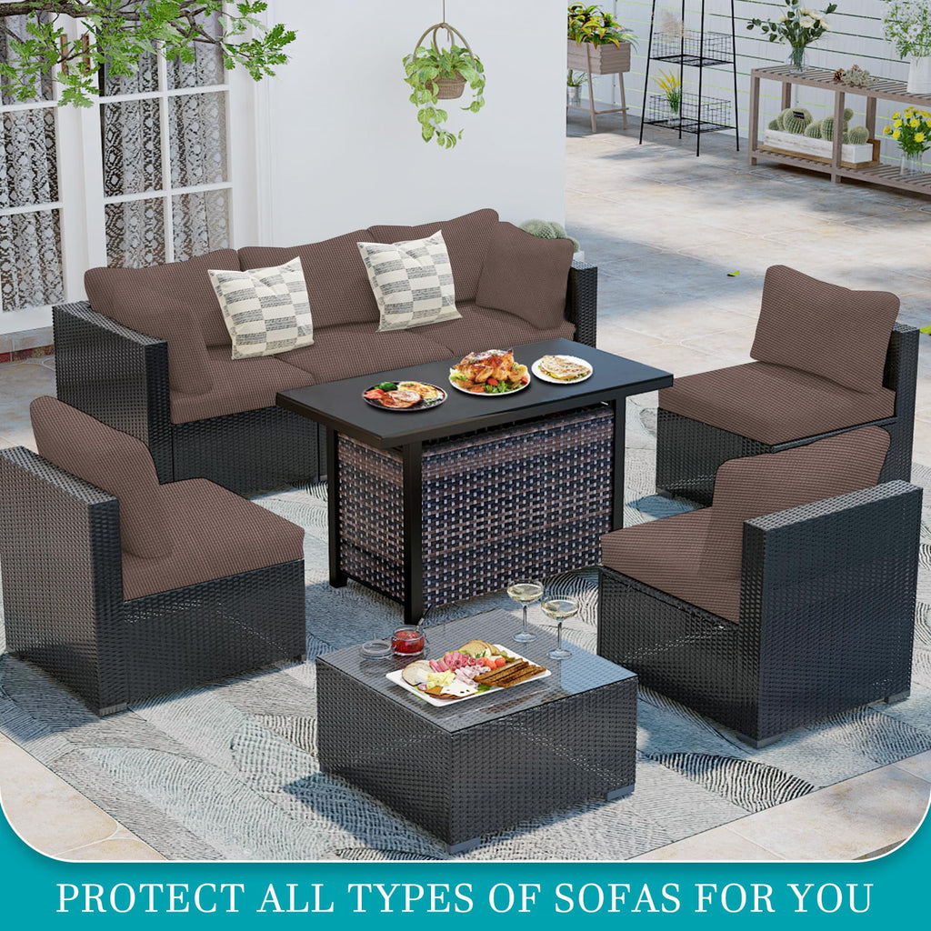 12 Pcs Outdoor Cushion Covers, Patio Sofa Cushion Covers Replacement