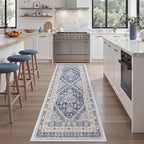 zesthome Runner Rug 2x5 - Stain Resistant Machine Washable Rug, Non Slip Vintage Hallway Runner Rugs, Low Pile Lightweight Runners for Kitchen, Entryway and Corridor