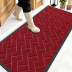OLANLY Front Door Mat Outside 59x23, All-Season Absorbent Rubber Doormat