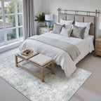 PureCozy 5x7 Area Rug Vintage Gray Distressed