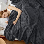 Bedsure GentleSoft Blankets Queen Size for Bed - Super Soft Cozy Blanket for Kids Girls, Large Fuzzy Fleece Throw for Bedroom Decor, Dark Grey, 90x90 Inches