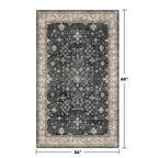 Large 3x5 Entryway Rug Indoor - Washable Non-Slip Low Pile Ultra Soft Area Rug for Large Kitchen, Bedroom Bedside, Mudroom - Distressed Boho Modern Aesthetic Geometric Decor, Ashen/Multi