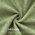 MIULEE Pack of 2 Couch Throw Pillow Covers 12x20 Inch Spring Soft Sage Green Chenille Lumbar Pillow Covers for Sofa Living Room Solid Dyed Cases