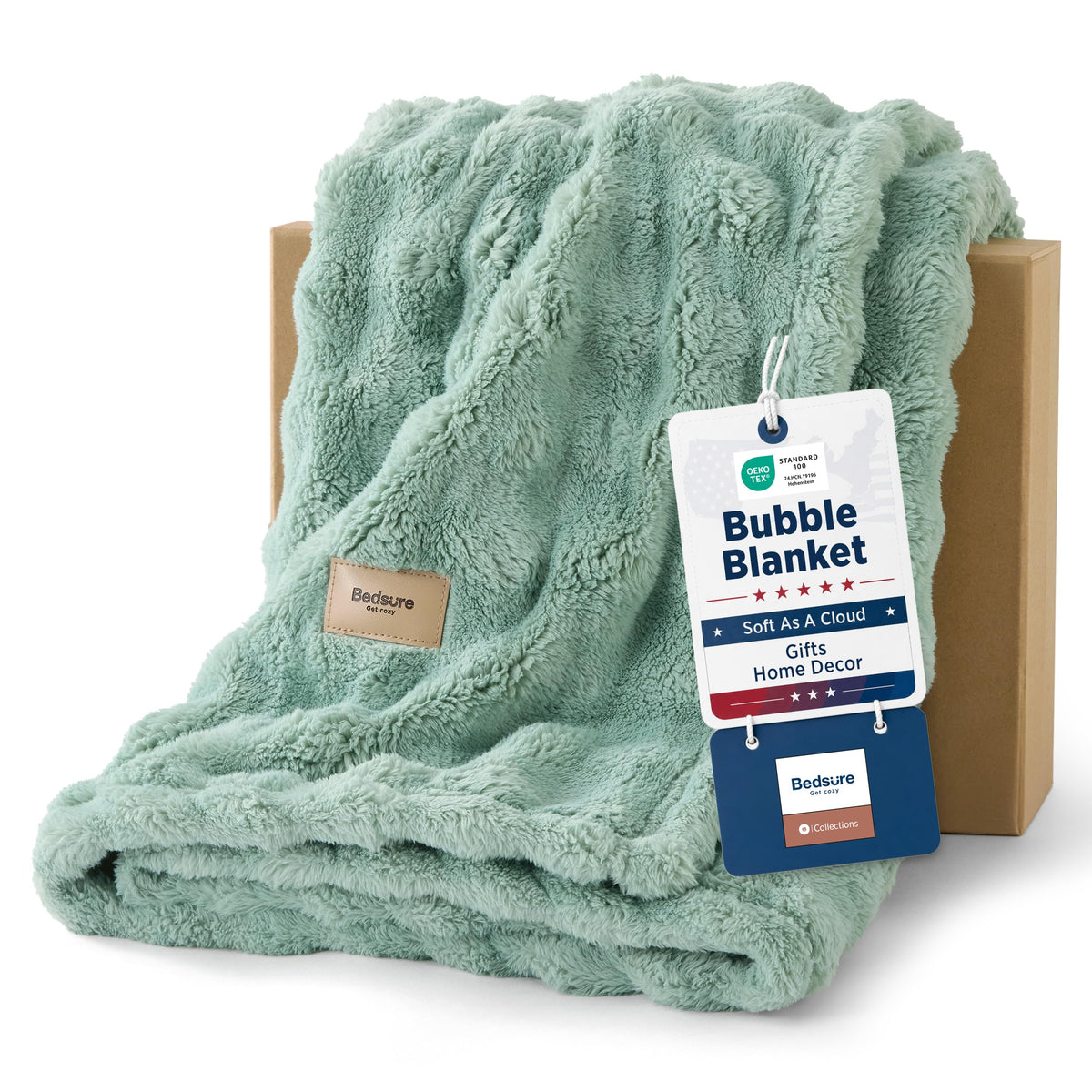 Bedsure Cloud Bubble Fleece Twin Blanket for Bed, Pink, 60"×80"