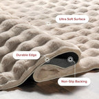 nuLOOM 7'6' x 9'6' Cozy Plush Area Rug, Machine Washable, Non-Slip, Soft Fluffy Shag Carpet for Living Room Bedroom Kids Room Nursery Home Decor, Jeni Beige