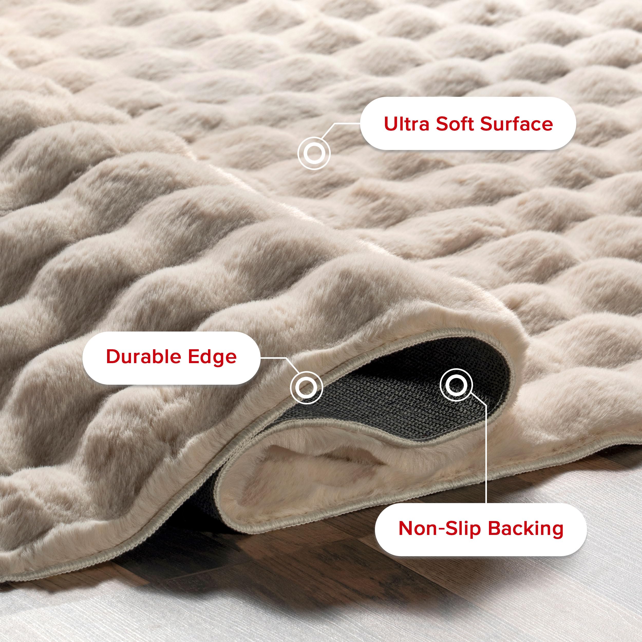 nuLOOM Jeni Beige Checkered Washable Area Rug, 8' x 10'