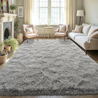 LOCHAS Ultra Soft Indoor Modern Area Rugs Fluffy Living Room Carpets for Children Bedroom Home Decor Nursery Rug 5x8 Feet, Gray
