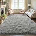 LOCHAS 5x8 Area Rugs Fluffy Living Room Carpets for Kids Bedroom, Gray