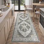 Madane Hallway Runner Rug - 2x5 Rug Runner Washable Runner Rugs Non-Slip Low-Pile Kitchen Runner Rug Laundry Room Rug Throw Carpet for Entrance Bedroom Living Room (2'x5', Black)