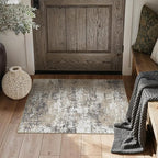 PureCozy Brown Entryway Area Rug 2x3 Modern Abstract