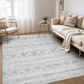 Nakagishi 5x8 Area Rugs Living Room: Washable Boho Large Neutral Soft Farmhouse Rug Stain Resistant Modern Indoor Floor Non-Slip Carpet for Bedroom Nursery Kids Office Dining Room Dorm - Dark Grey