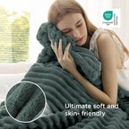 Bedsure Soft Twin Blanket for Bed Decor Gifts Mallard Green 60"x80"