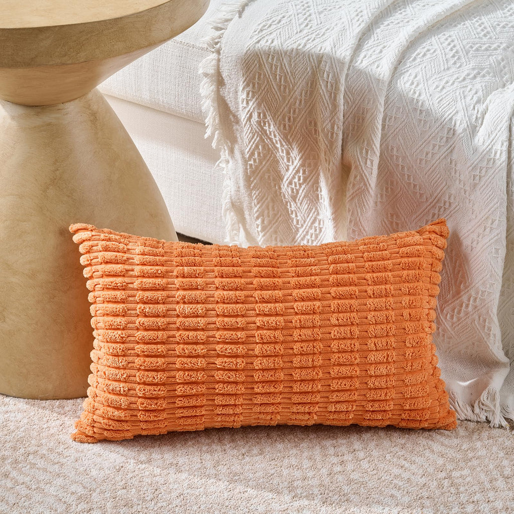 Fancy Homi 4 Packs Decorative Throw Pillow Covers for Living Room Couch Bed, Modern Farmhouse Boho Home Décor Accent Cushion Case, 24" x 12", Burnt Orange Series