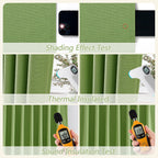 Guken 100% Blackout Curtains 84 Inch Length 2 Panels Set for Living Room Bedroom Back Tab Thermal Insulated Black Out Linen Drapes Room Darkening Lime Green,52x84