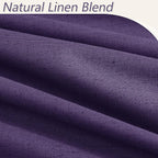 Guken New Purple 100% Blackout Linen Curtains 96 Inch Length 2 Panels Set for Living Room Bedroom Back Tab/Rod Pocket Thermal Insulated Farmhouse Black Out Drapes Room Darkening,52x96