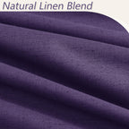 Guken New Purple 100% Blackout Linen Curtains 96 Inch Length 2 Panels Set for Living Room Bedroom Back Tab/Rod Pocket Thermal Insulated Farmhouse Black Out Drapes Room Darkening,52x96