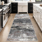BEIMO 2x6 Runner Rug for Hallway, Dark Grey Washable Abstract Non Slip Rug
