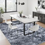 10x14 Area Rug Living Room Rug: Washable Modern Abstract Soft Thin Rug Indoor Floor No Slip Stain Resistant Carpet for Bedroom Dining Room Farmhouse Nursery Home Office - Black