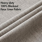 MIULEE 100% Blackout Linen Textured Curtains for Bedroom Solid Thermal Insulated Warm Taupe Grommet Room Darkening Curtains & Drapes Luxury Decor for Living Room Nursery 42 x 90 Inch (2 Panels)