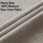 MIULEE 100% Blackout Linen Curtains for Bedroom 52x120 Inches Warm Taupe