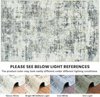 5x7 Washable Area Rug for Living Room Bedroom: Non-Slip Modern Black Gray