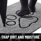 Smiry Dog Door Mat for Muddy Paws, Absorbent Non Slip Dirt Trapper, 59x35