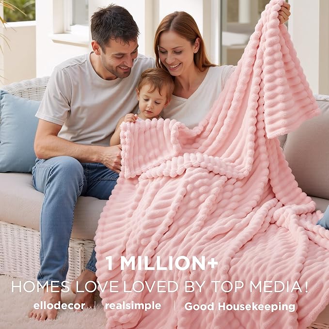 Bedsure Soft King Size Blankets for Bed Coral Pink 108"x90"