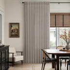 Nanspring Stone Grey Linen Curtains 84 Inch Length 2 Panels Set for Living Room Simple Modern Light Filtering Semi Sheer Curtain Back Tab and Rod Pocket Neutral Luxury Drapes for Bedroom Office 52x84