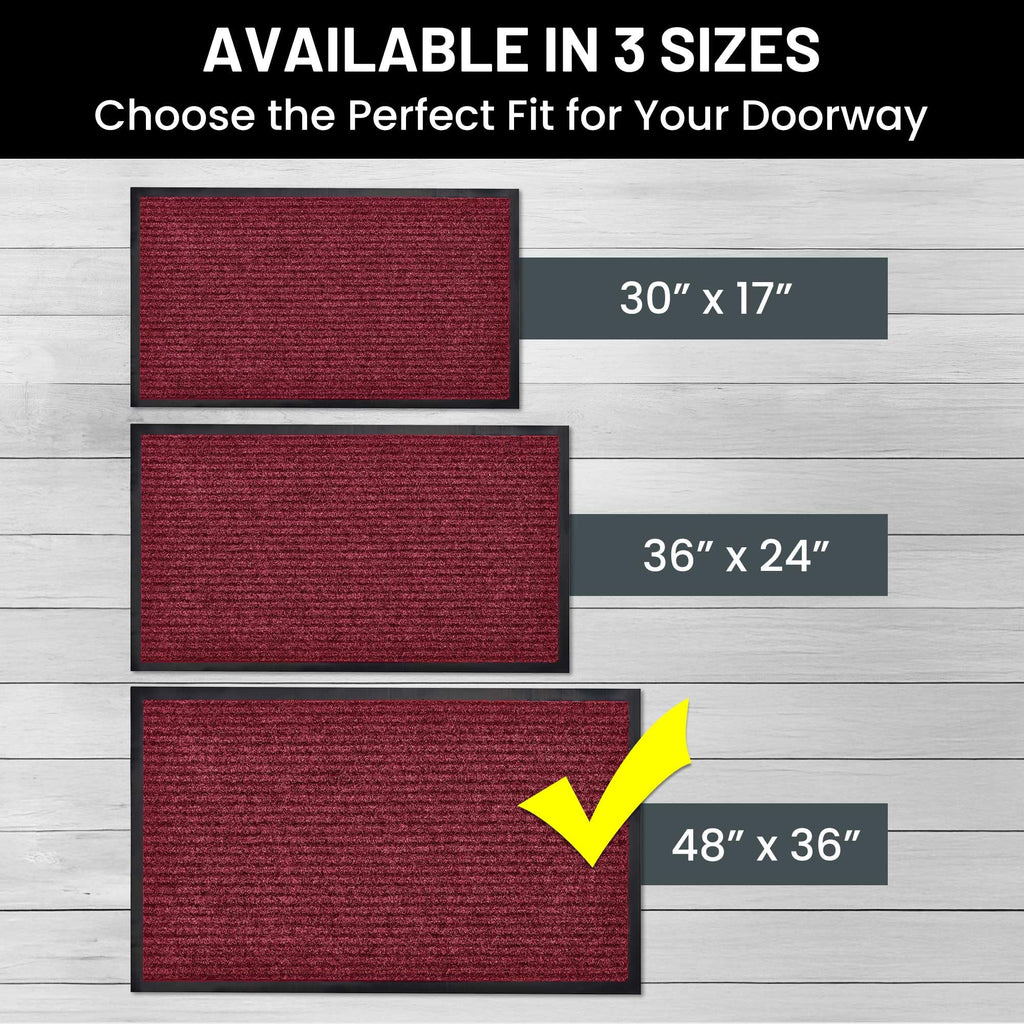 Front Door Mat, Indoor Outdoor Welcome Entryway Entrance Doormat, 48x36 Red